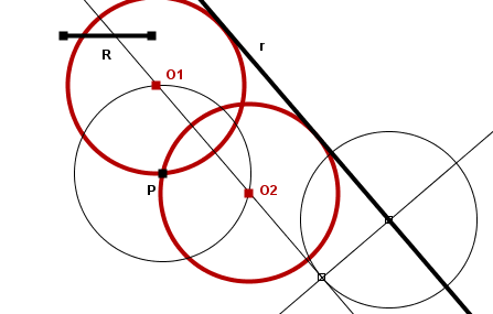 Imagen:Circunferencias radio conocido tangentes recta punto.png