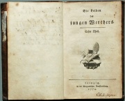 Primera página de la obra Werther, de Goethe (1774).