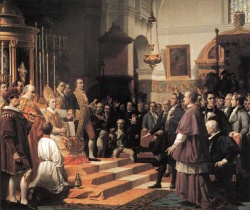 Juramento de las Cortes Constituyentes en la Iglesia Mayor Parroquial de la Real Isla de León en septiembre de 1810
