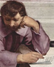 Detalle de un fresco de Rafael Sanzio